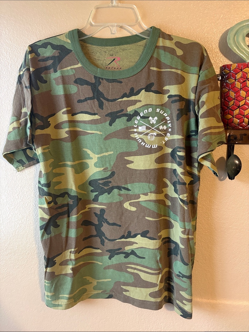 Rothco Camo Short Sleeve Tee in Green and Brown